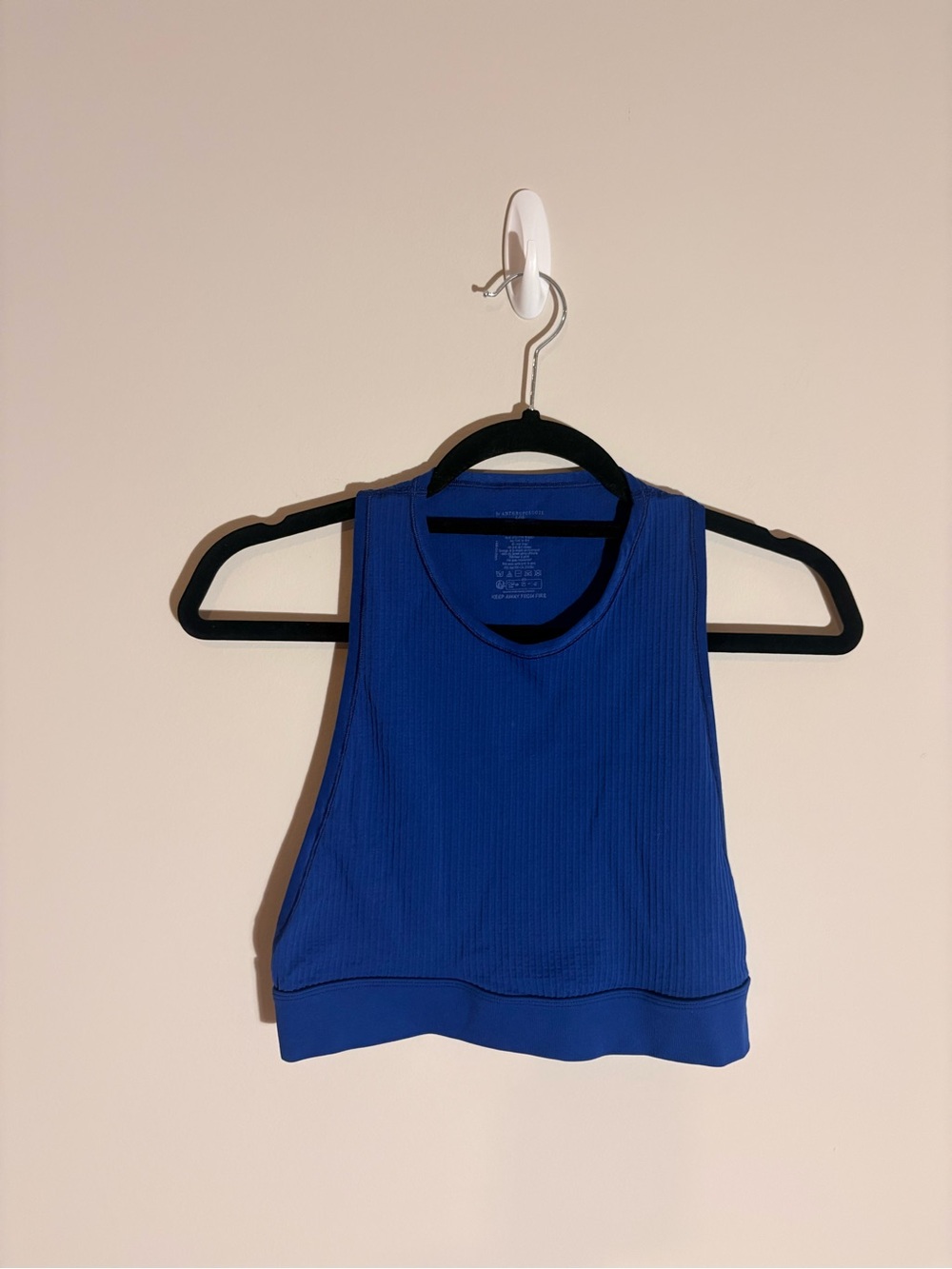 Anthropologie Royal Blue Ribbed Cropped Tank